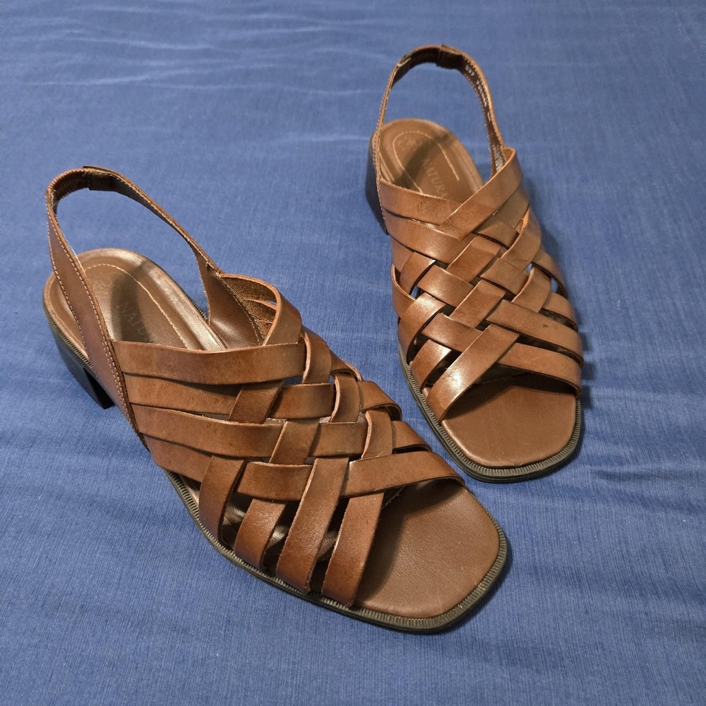 Naturalizer Sandals Womens Size 8 Brown Fisherman Slingback Comfort S37 720N66